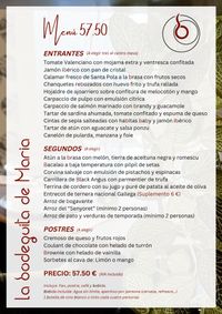 MENÚ LA BODEGUITA DE MARIA 5750