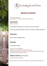 LA BODEGUITA MENU DE GRUPOS LA BODEGUITA MENU DE GRUPOS
